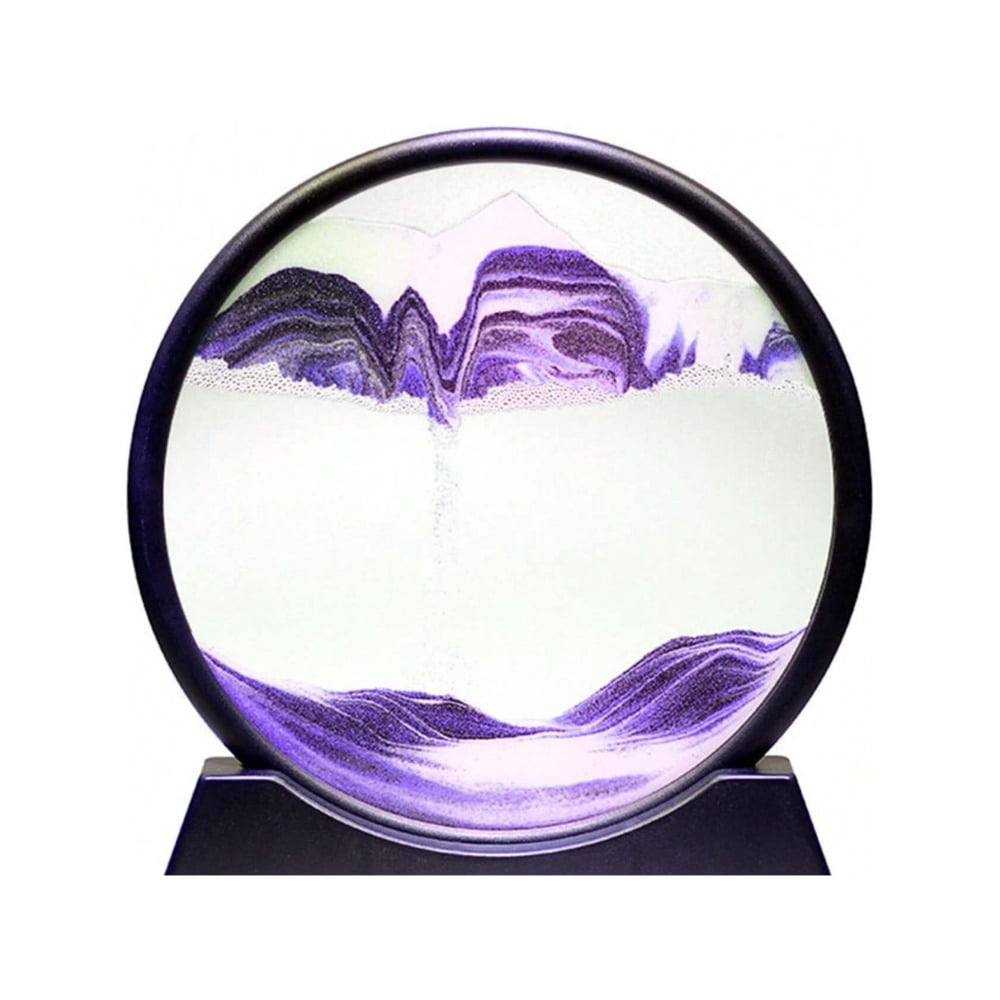 Image showcasing 3D Dynamic Sand Art Painting Hourglass Decor - Plastic Easel Stand ...