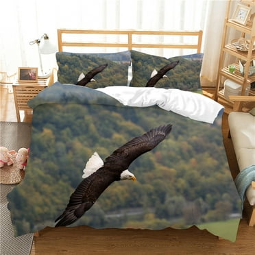 3D Eagle Printed Bedding Cover Set Newly Fashion Comforter Cover Sets Polyester Home Bedclothes,King (90"x104")