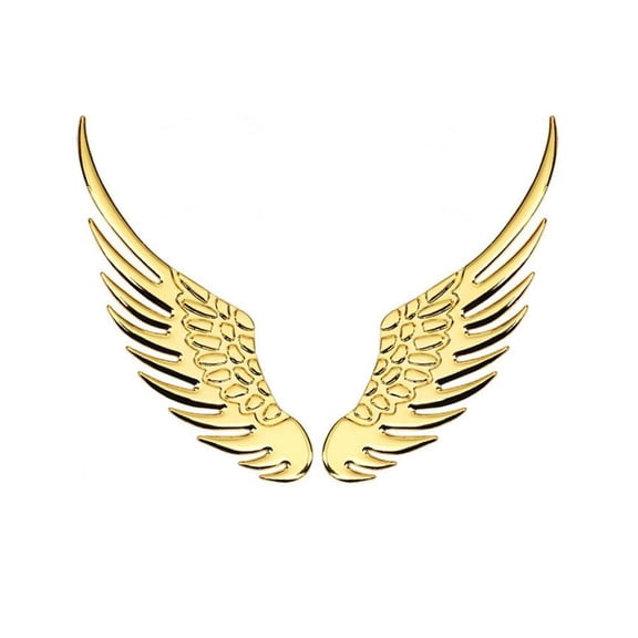 3D Eagle Wing Car Emblems, Gold Zinc Alloy Side Fender Decals with Double-Sided Adhesive for Cars, SUVs, Trucks and Motorcycles