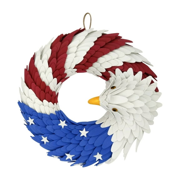3D Eagle Wreath American Independence Day Pendant Festive Patriotic Decor for Home 11 in Durable EVA Sheet Fourth of July Memorial Day Ornament