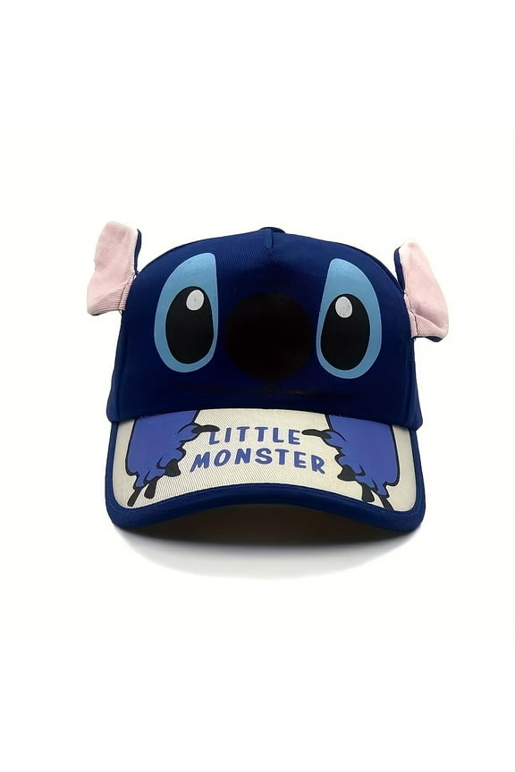 3D Ear Baseball Cap, Outdoor Hat Sun Visor Printed Baseball Cap, Hip-Hop Style, Adjustable, Breathable Sun Protection Hat Cartoon Design, Adjustable Buckle Stitch Movie Merchandise