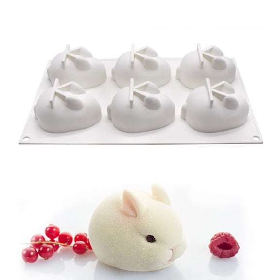 3D Easter Bunny Silicone Mold for Baking Rabbit Shape Mousse Cake, French Dessert, Chocolate, Pastry, Pudding, Jelly, Cake Decoration Mold, Rabbit Shape.