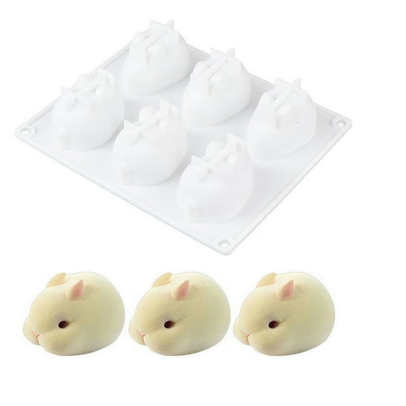 3D Easter Bunny Silicone Mold for Baking Rabbit Shape Mousse Cake, French Dessert, Chocolate, Pastry, Pudding, Jelly