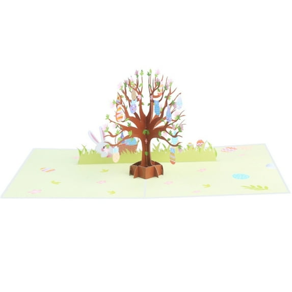 3D Easter Egg Tree Rabbit Greeting Card Set Handwriting Blessing Card Supplies for Wedding Birthday Children Kid Boy