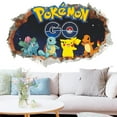 3D Effect Cartoon Red Pikachu pet Elves Through Wall Stickers for Kids
