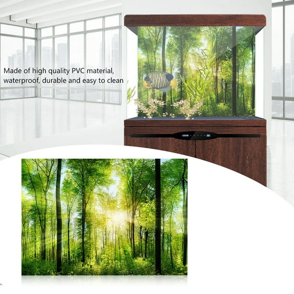 3D Effect Dragon Poster, Pvc Aquarium Fish Forest Background Decoration Painting Thickened Adhesive Poste, Beautiful Patterns Effect Poster For Aquarium Fish Decoration