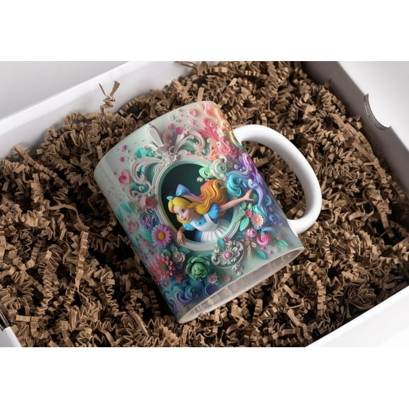 3D Effect Hole In A Wall Classic Alice In Wonderland Mug