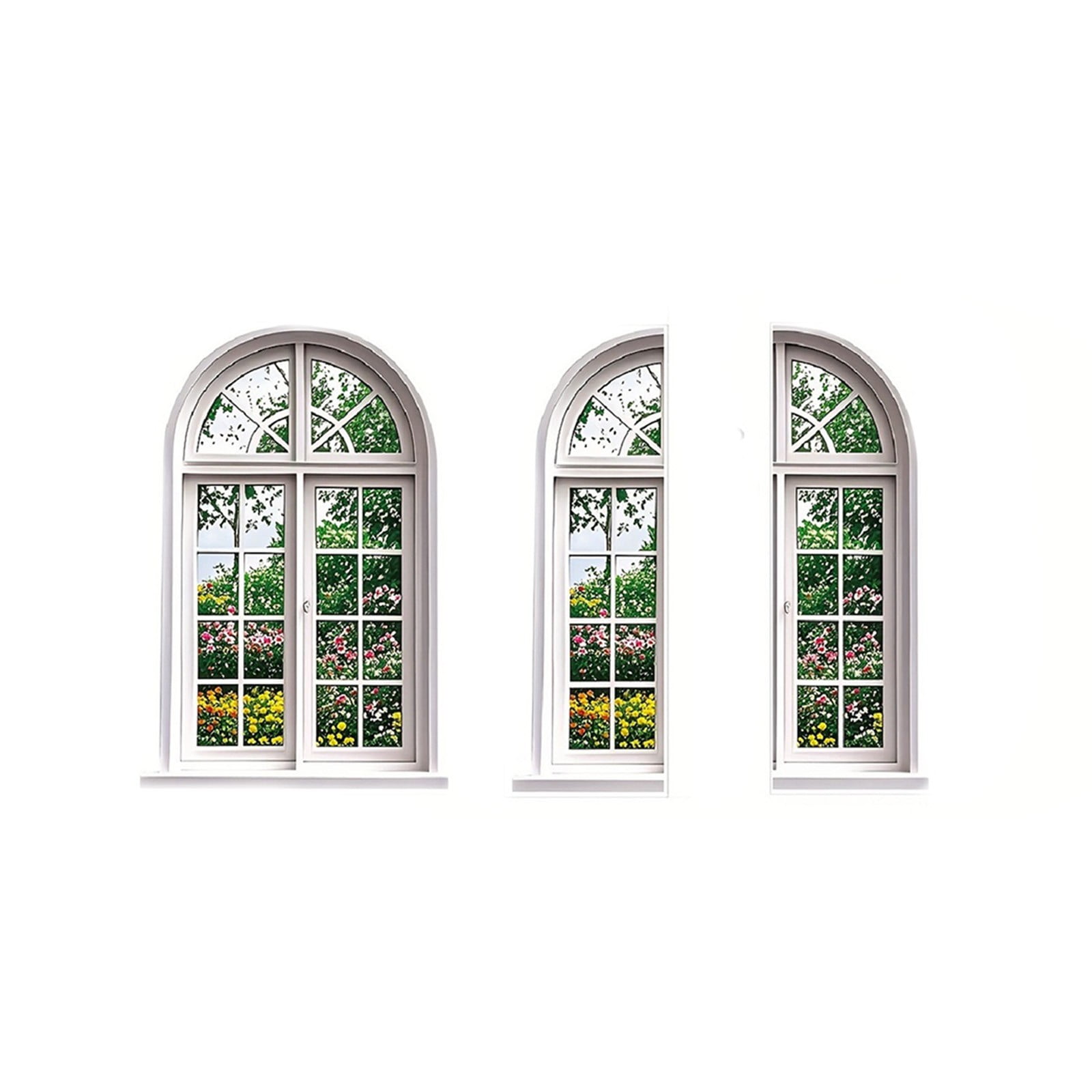 3D Effect Ocean Beach Wall Decals, Removable Fake Window Stickers For ...