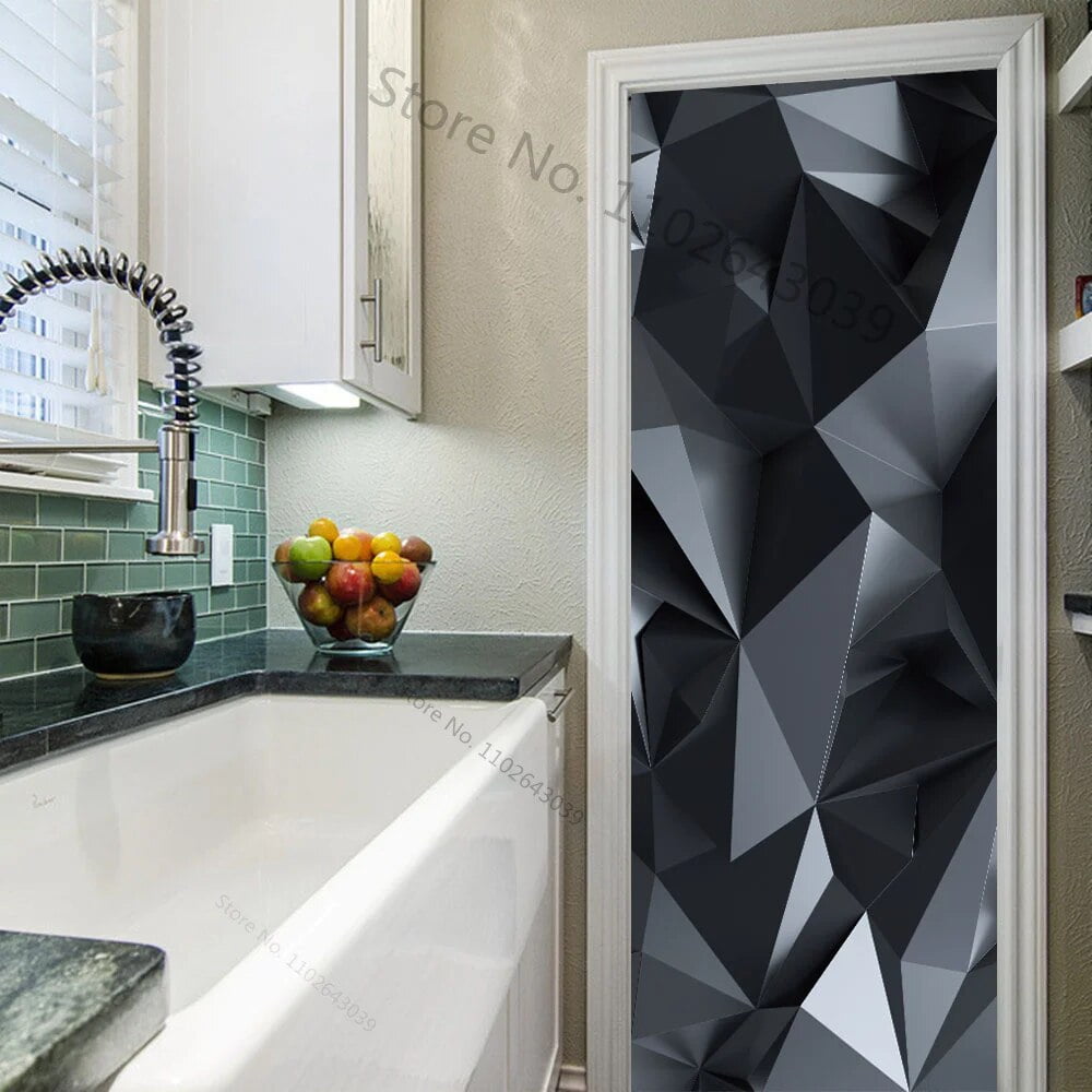 3D Effect Simulation Door Stickers Film Paste Refrigerator Wall Bedroom