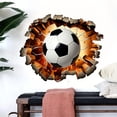 thumbnail image 1 of 3D Effect Soccer Wall Decal, 33 x 23 Inch Fire Soccer Sticker for Bedroom, Sports Room Decor, 1 of 6