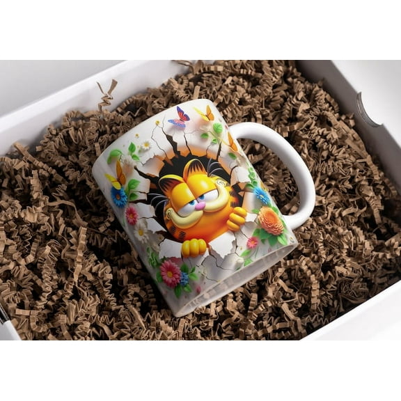 3D Effect Spring Theme Classic Cartoons Garfield Cat Mug