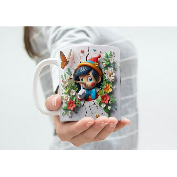3D Effect Spring Theme Classic Cartoons Pinochio Mug