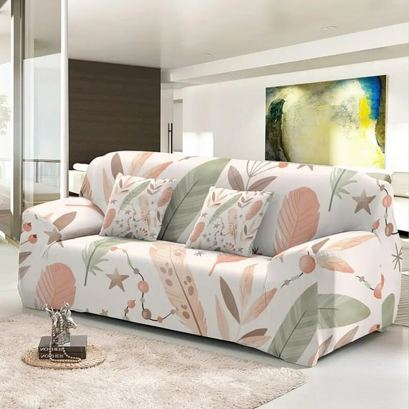 3D Elastic Sofa Covers for Living Room Colorful Feather Print Stretch Slipcovers Corner Couch Cover L Shape Need 2pcs