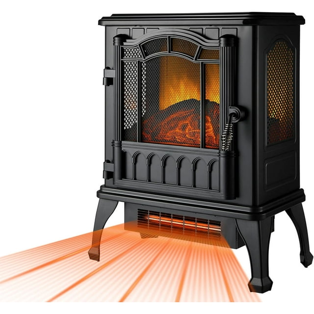 3D Electric Fireplace Stove With Infrared Quartz Heater with LifeLike