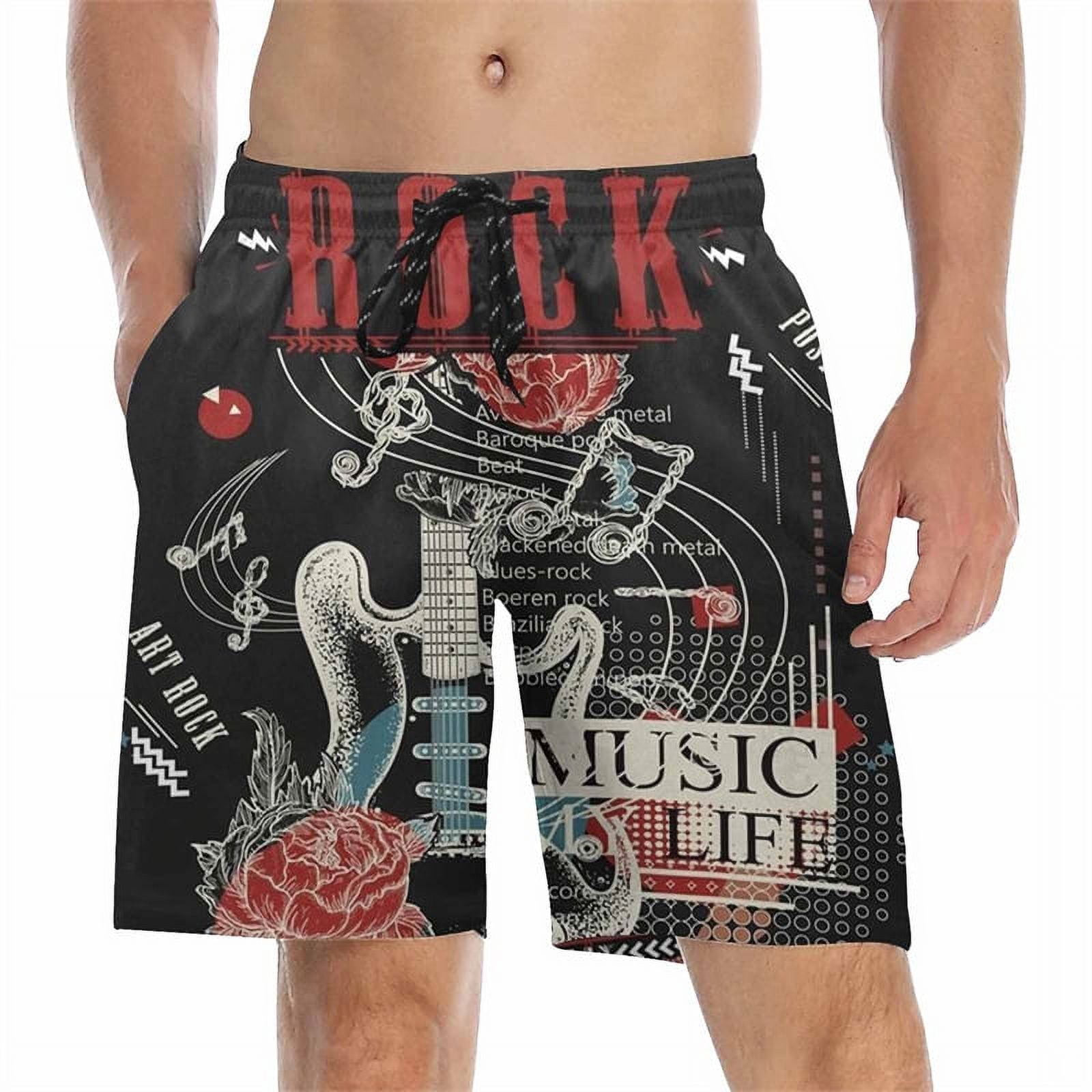 3D Electric Guitar Musical Note Printed Shorts Pants for Men Clothing ...