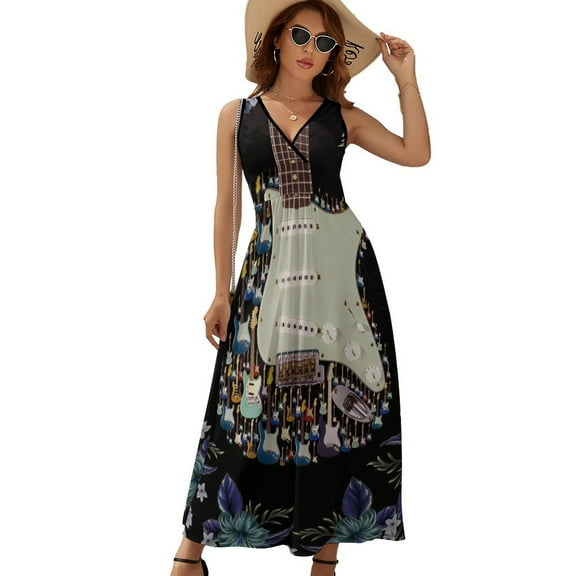 3D Electric Guitar Sleeveless Dress Summer Women Clothes Dress for Pregnant Women Dresses