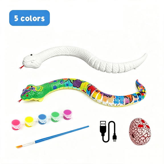 3D Electric Snake Building Kit, DIY Art & Craft Rechargeable Robot Toy for Kids Christmas Halloween Gifts(5 Colors)