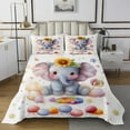 thumbnail image 1 of 3D Elephant Wildlife Bedspread Set Twin,Sunflower Floral Bed Set,Rainbow Candy Coverlet Set,Dreamy Glitter Stars Galaxy Bedding Set with 1 Pillow Case Bedroom Decor, 1 of 5