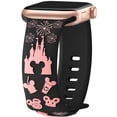 thumbnail image 1 of 3D Embossed Band Compatible with Apple Watch Bands Ultra 3/2/1 49mm 46mm 45mm 44mm 42mm 41mm 40mm 38mm Women, Two-Tone Soft Silicone Sport Strap for iWatch Series 11/10/9/8/7/6/5/4/3/SE/SE2/SE3, 1 of 7