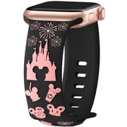3D Embossed Band Compatible with Apple Watch Bands Ultra 3/2/1 49mm 46mm 45mm 44mm 42mm 41mm 40mm 38mm Women, Two-Tone Soft Silicone Sport Strap for iWatch Seri