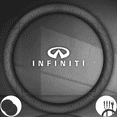 thumbnail image 1 of 3D Embossed Custom Fit Steering Wheel Cover For Infiniti, Non-Slip Nappa Leather Wrap for Enhanced Grip & Comfort, Includes 2 Car Coasters & Fast Charging USB Cable Black, 1 of 7