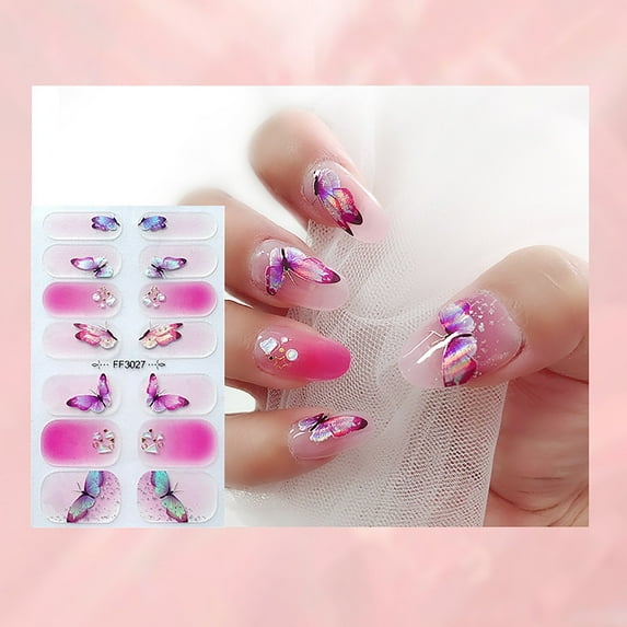 3D Embossed False Nail Stickers Full Cover Tips with European Gilding Design for Easy Application