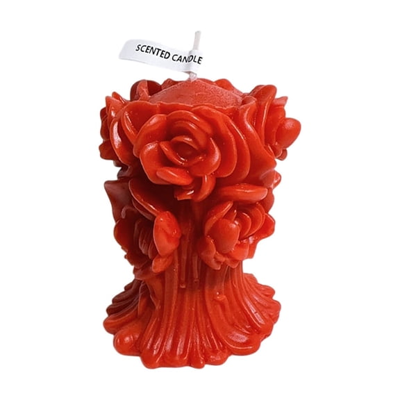 3D Embossed Rose Bouquet Scented Candle Handheld Flower Shape Aromatherapy Candle Valentine's Day Romantic Gift Home Centerpiece Decoration Large Decorative Scented Candle
