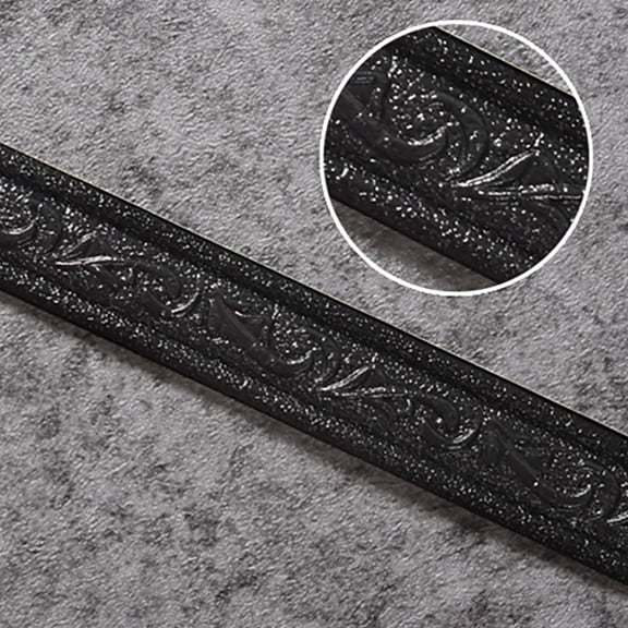 3D Embossed Wall Trim Border, Peel and Stick Trim, Mirror Border Peel and Stick, Wall Trim Peel and Stick, Self-Adhesive Foam Skirting Sticker for Home Baseboard & Waist Line 1Roll