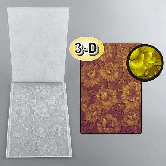 3D Embossing Folder for Card Making Flower Clear Plastic Texture Fades Embossing Folder Template for Scrapbooking and Other Paper Craft Album Stamps DIY Decoration