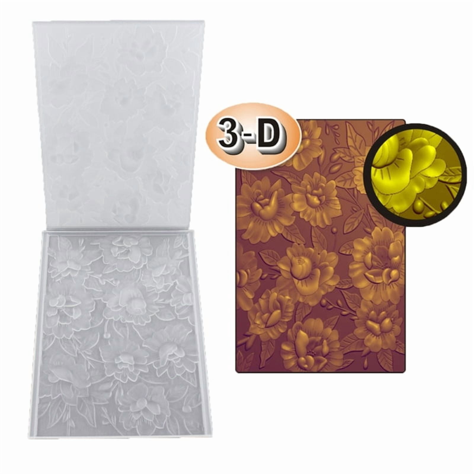 3D Embossing Folder Flower Texture Stamp Stencil Embossed Mat DIY ...