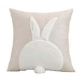 thumbnail image 1 of 3D Embroidered Bunny Pillow Covers Set of 2, 18x18 Inch Easter Throw Pillow Cases, Velvet Decorative Pillow Covers with Rabbit Design for Spring Sofa, Bed, Farmhouse, and Guest Room Decor, 1 of 6
