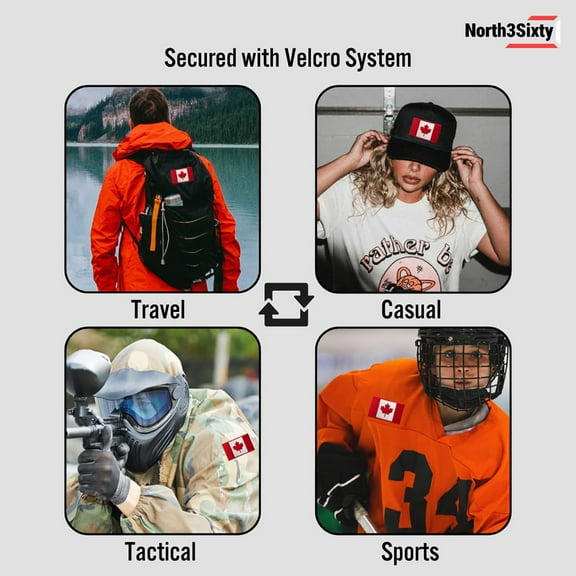 3D Embroidered Canada Flag Hook and Loop Patch for Gear Hats Clothing Sport Work Interchangeable Edition