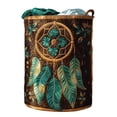 thumbnail image 1 of 3D Embroidered Large Size Storage Laundry Organizer Basket With Sturdy Handles, Large Capacity - 3D Quilted Pattern, Durable Waterproof Fabric, Easy To Clean, Foldable,, 1 of 5