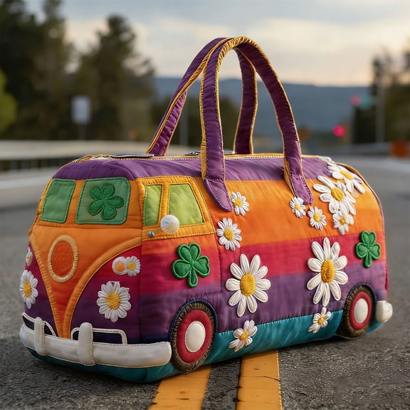3D Embroidered Quilted Handbags – Pleated Cotton Travel Tote with Adjustable Strap, Fashion Printed Yoga & Weekender Bag for Daily Use