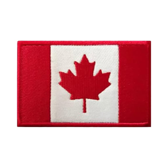 3D Embroidered Sew On Canada Flag Patch with Hook Loop Backing for Gear Hats Clothing Sport Work Interchangeable Edition
