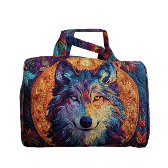 3D Embroidered Wildlife Canvas Travel Duffel handbags – Large Capacity Quilted Shoulder Bag for Unisex Outdoor, Gym, and Weekend Use