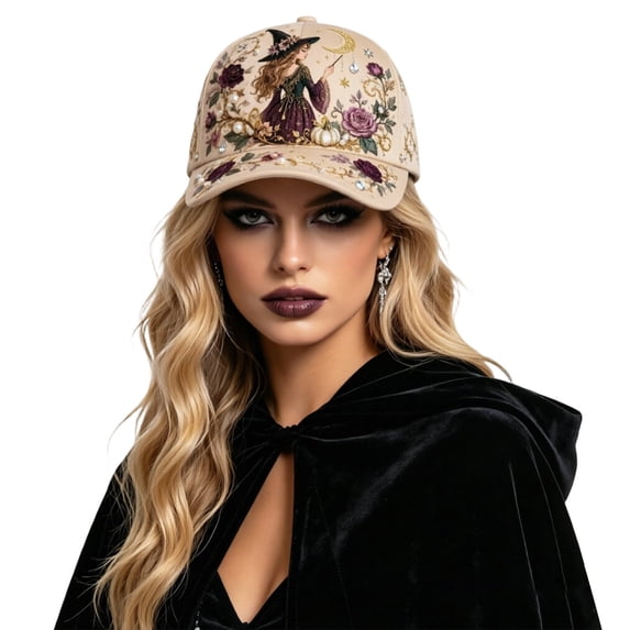 3D Embroidery Halloween Baseball Cap Washed Adjustable Dad Hat Pumpkin Witch Bat Ghost Fall Trucker Hat for Men Women