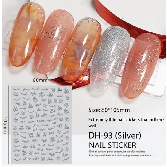 3D English Alphabet Nail Art Stickers - Personalized Russian Letters for Unique Manicures
