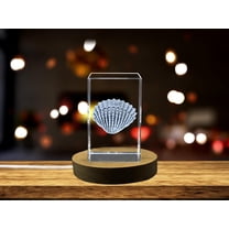 3D Engraved Crystal Cockle Seashell - A Replica of the Edible Seashore Shelfish