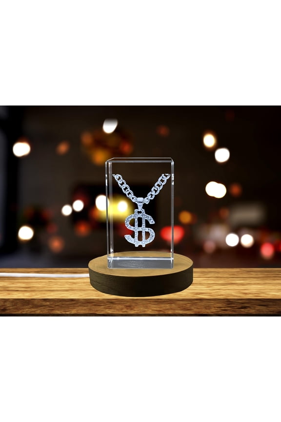 3D Engraved Crystal Hip Hop Chain Pendant