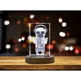 thumbnail image 1 of 3D Engraved Crystal with Hand-Drawn Pug Dog Print Design - Unique and Personalized, 1 of 6