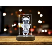 3D Engraved Crystal with Hand-Drawn Pug Dog Print Design - Unique and Personalized