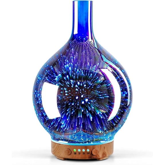 3D Essential Oil Diffuser Cool Mist Humidifier Ultrasonic Aromatherapy Diffuser 150ml Last 6h Auto Shut-Off Air Refresh Decoration for Home Office Yoga Baby Sleep