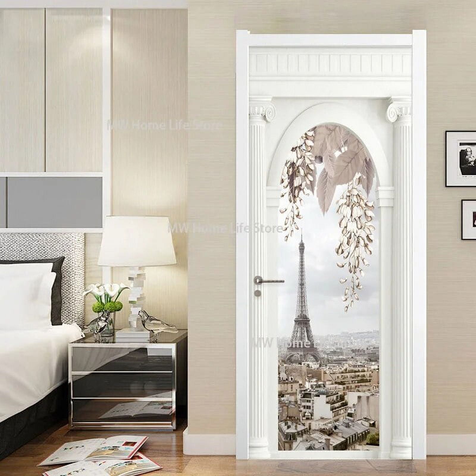 3D European Style Building Door Stickers for Home Decoration PVC
