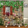 thumbnail image 1 of 3D European rural town flowers landscape printing bathroom waterproof shower curtain polyester curtain home decoration curtain, 1 of 5