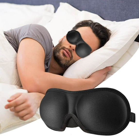 3D Eye mask for Sleeping, Lightweight Sleep Mask, 100% Blackout Eye Masks for Airplane Travel Essentials, Black