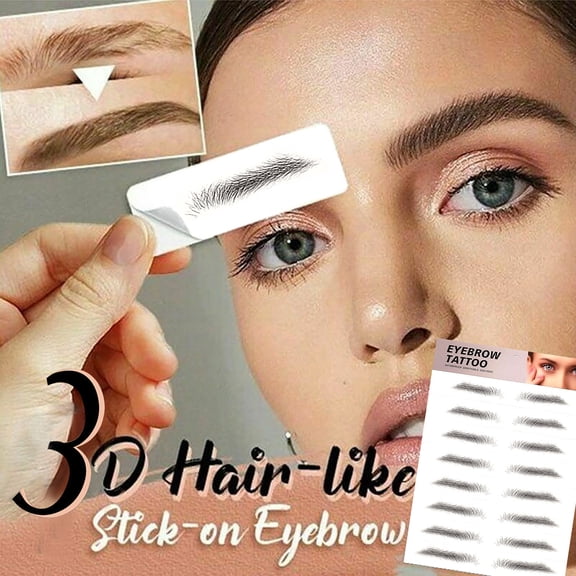 3D Eyebrow Tattoo Stickers, 1 Sheethair-Like Authentic Shaper Grooming Shaping 3D Eyebrows Brow Stick Makeup Brow Beauty Tools, Easter Mother'S Day Gift Makeup Organizers