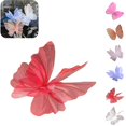 thumbnail image 1 of 3D Fabric Butterfly Decorations, Large Artificial Butterfly Ornaments, Decorative Butterfly Props for Wedding, Garden, Party & Home Landscape Decor Red, 1 of 8
