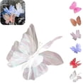 thumbnail image 1 of 3D Fabric Butterfly Decorations, Large Artificial Butterfly Ornaments, Decorative Butterfly Props for Wedding, Garden, Party & Home Landscape Decor White, 1 of 8