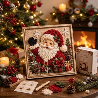 3D Fabric Poke DIY Kit, Christmas Decorations,Fabric Poke DIY Kit for Adults, Poke Art Kits for Adults